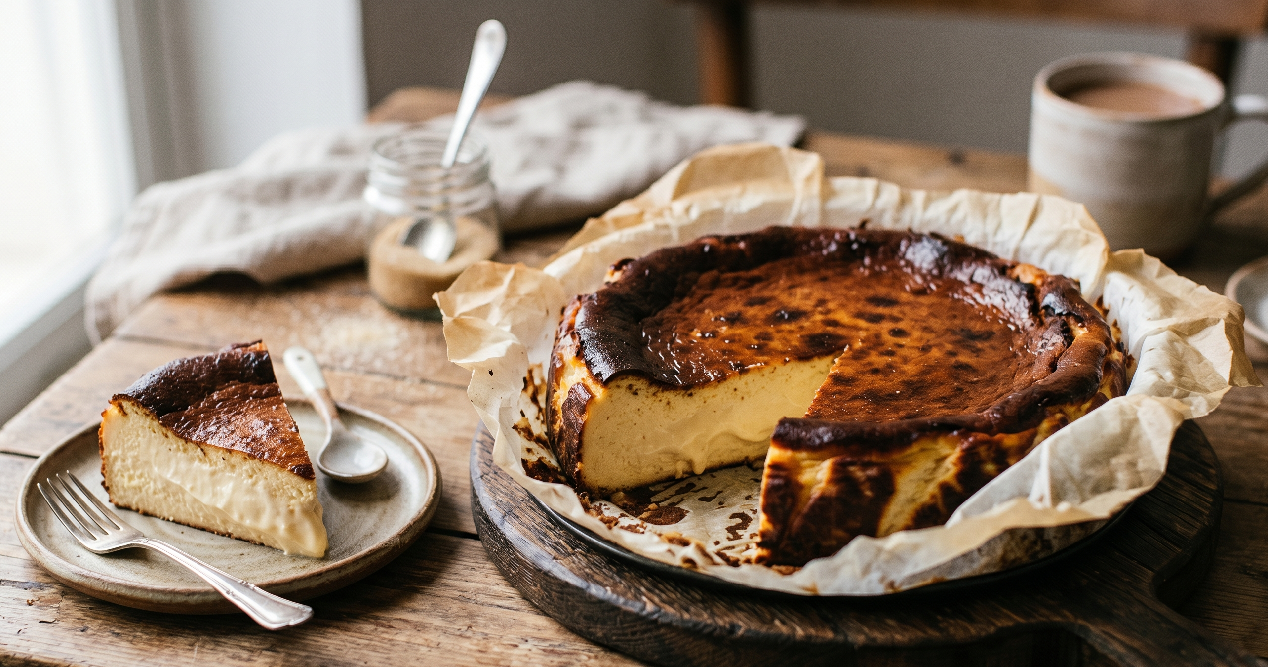 עוגת גבינה באסקית (אפויה)